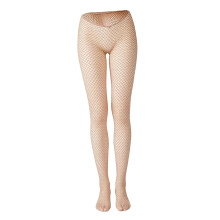 Sparkly Metallic Fishnet Tights for Women Elastic V Cut-Caramel