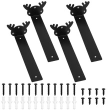 Soportes para Estantes Escuadras para Estanterías 22,5 cm de Acero Negro PACK DE 4 — soportes para estantes