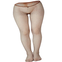 Open Knit Fishnet Stockings Glittering Threads V-Dark coffee