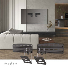 Support TV mural fixe | 43 - 85 " | Poids d'écran maximal pris en charge: 60 kg | Distance minimale du mur: 7.50 mm | Acier | Noir