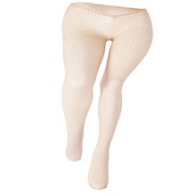 Sparkling Gold Silver Mesh Stockings V Cut-Light skin tone