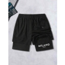 (Style F,M)Casual Shorts For Men Summer Polyester Stretchable Breathable Lounge Wear