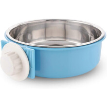 Crate Dog Bowl, Removable Stainless Steel Water Food Feeder Bowls Cage Coop Cup for Cat Puppy Bird Pets