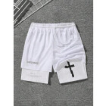 (Style H,2XL)Casual Shorts For Men Summer Polyester Stretchable Breathable Lounge Wear