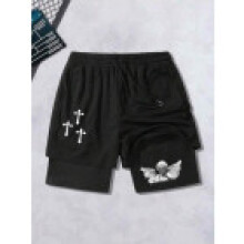 (Style B,2XL)Casual Shorts For Men Summer Polyester Stretchable Breathable Wear Lounge