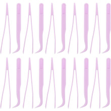 Pince à épiler courbée en plastique (lot de 50) pour la création de bijoux et le bricolage, avec embouts de précision.