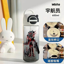 (12) 600ml Cartoon Skibidi Toilet Water Bottle Leakproof Plastic Straw Cup Portable Outdoor Travel Large Capacity Sports Water Bottle