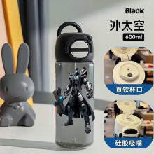 (5) 600ml Cartoon Skibidi Toilet Water Bottle Leakproof Plastic Straw Cup Portable Outdoor Travel Large Capacity Sports Water Bottle