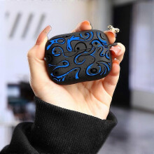 (For Airpods Pro3) Black Blue Graffiti Headphone Case for Apple Airpods Pro3/Pro2/Pro Earphone Cases for AirPod 1/2/3/4 Shockproof Protective Cover
