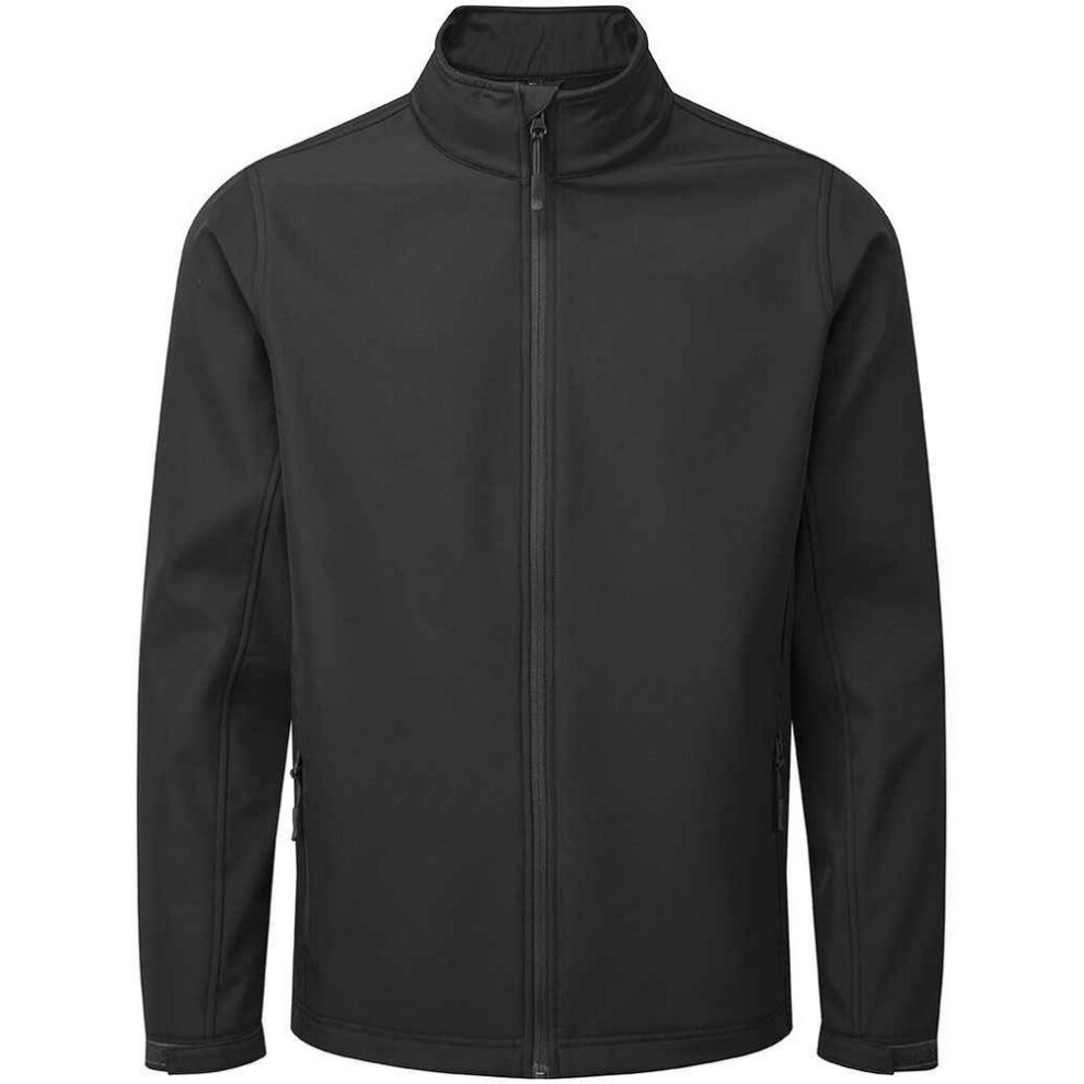 Premier (L, Black) Mens Recycled Wind Resistant Soft Shell Jacket