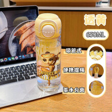 (11) 650ML Italian Brainrot Cartoon Large Capacity Plastic Straw Water Bottles Sports Water Bottle Portable Leak-proof Drinkware Cup