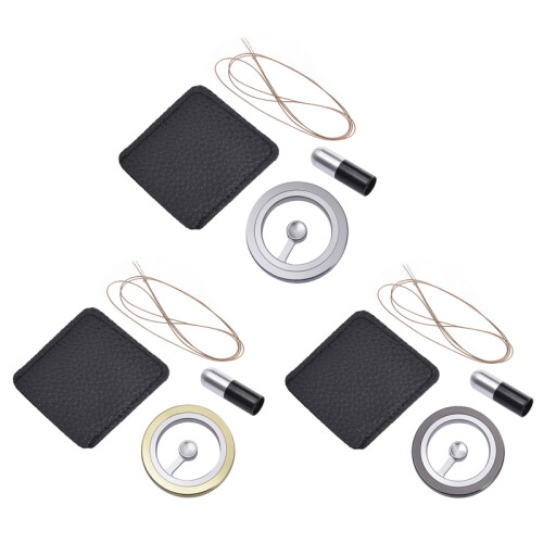 (Black)1Pc Metal Gyro Phantom Spinner Mezmocoin Phantom Decompression Toy Set Phantom Table Illusion 1