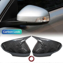 (Carbon fiber pattern) For Volvo C30 C70 S40 S60 V40 V50 V70 2008- 2010 Black Carbon Look Rear View Mirror Case Cover Accessories