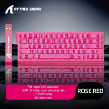 (Berry Red) X68HE ATTACK SHARK Magnetic Gaming Keyboard Mechanical Wired for Pro Gaming 0.01mm Rapid Trigg 8000Hz SOCD/Rs 0.125ms 128K Rate