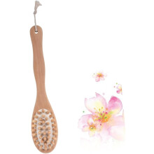 Wood Handle Bath Brush Double-sided Bristle Brush Shower Bath Back Massage Bathroom Accessories for Relaxing Shower Experience