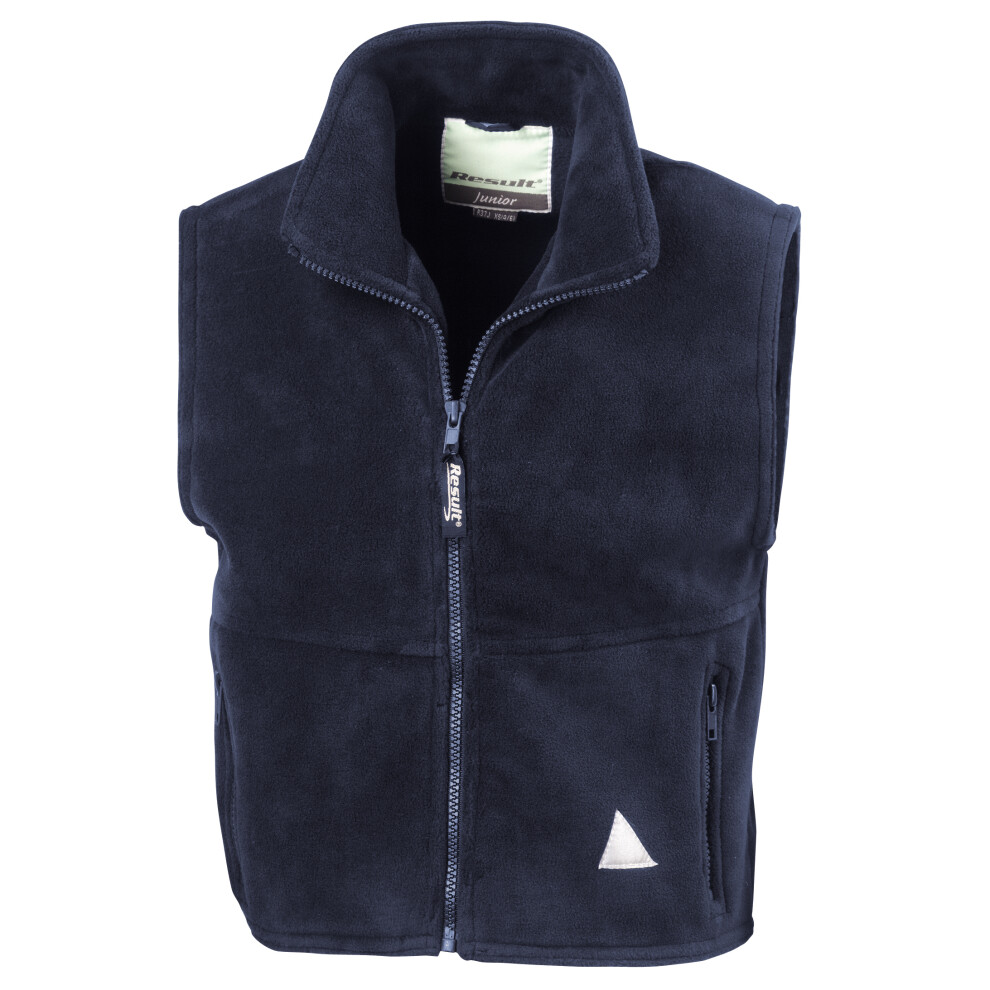 Result (L, Navy) Childrens Unisex Anti-Pill Polar-Therm Fleece Bodywarmer / Gilet