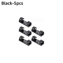 (5pcs Black) ABS Cable Organizer Clips Self Adhesive Wire Manager Cord Holder Desktop Workstation USB Charging Data Line Bobbin Winder