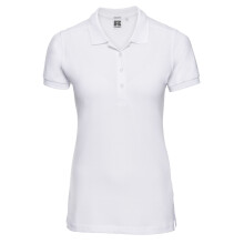 (L, White) Russell Womens/Ladies Pique Polo Shirt