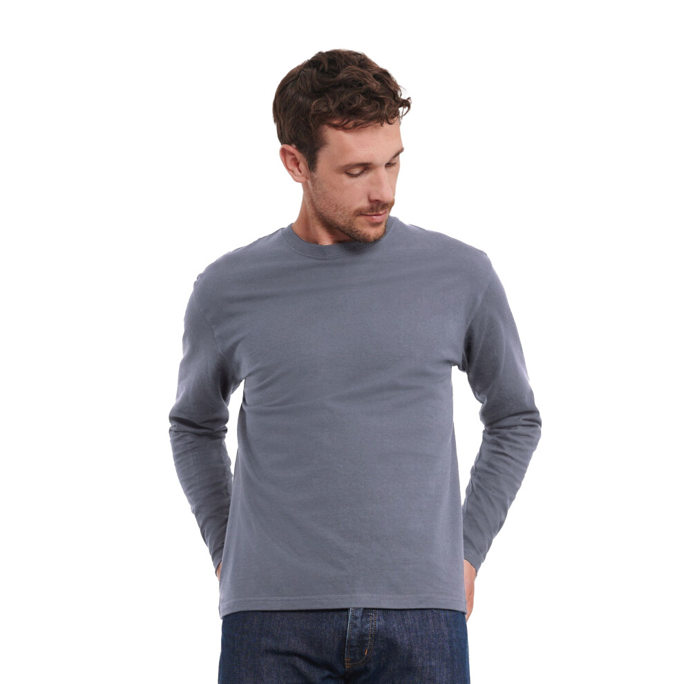 Russell (S, Convoy Grey) Mens Classic Long-Sleeved T-Shirt
