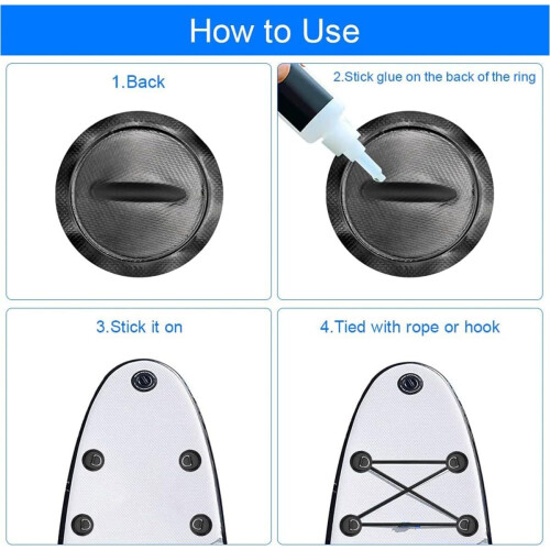 Αξεσουάρ φουσκωτών σκαφών Καγιάκ Bungee Cord Replacement D Ring Patchs 1