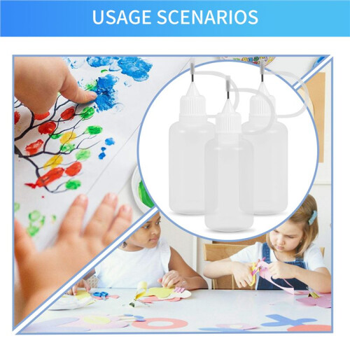 10Pcs 30Ml Plastic Squeezable Tip Applicator Bottle Refillable Dropper Bottles with Needle Tip Caps for Glue DIY