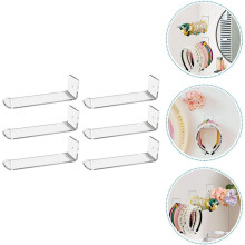 6pcs Acrylic Headband Display Rack Wall-mounted Hair Hoop Organizer Headwear Storage Stand