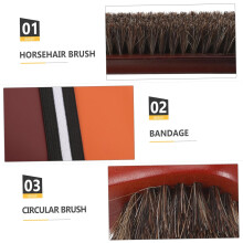 Horsehair Shoe Brush Polish Applicators for Boots and Shoes High-Gloss Shine Dauber