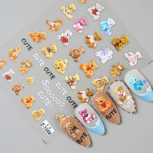 (1059) Autocollants Ongles Ours Mignons 5D