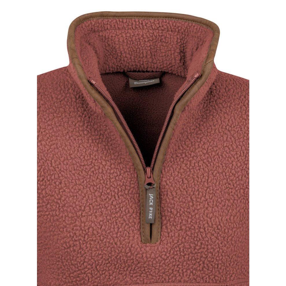 Jack Pyke Ladies Half Zip Sherpa Fleece Pullover Burnt Copper X-Small