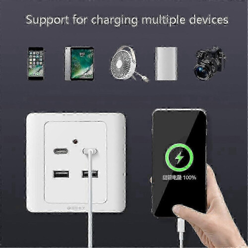 USB-aansluiting Type-C USB-wandlader stopcontact met USB-poorten 2