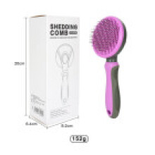 (Pink Fading Comb)Pet Deshedding Brush With Plastic Needle Pins For Cats And Dogs Grooming