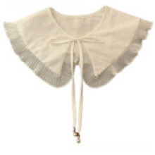 (White Tie)Sweet Womens Faux Collar With Ribbon Or Pearl Decor For Casual Autumn Wear