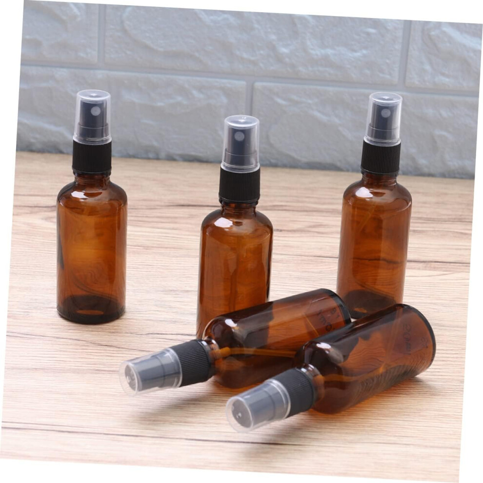 Hkhbjs 6Pcs Empty Glass Bottle Brown Spray Bottle Essential Oil Makeup Dispenser Refillable For Liquid Fragrance
