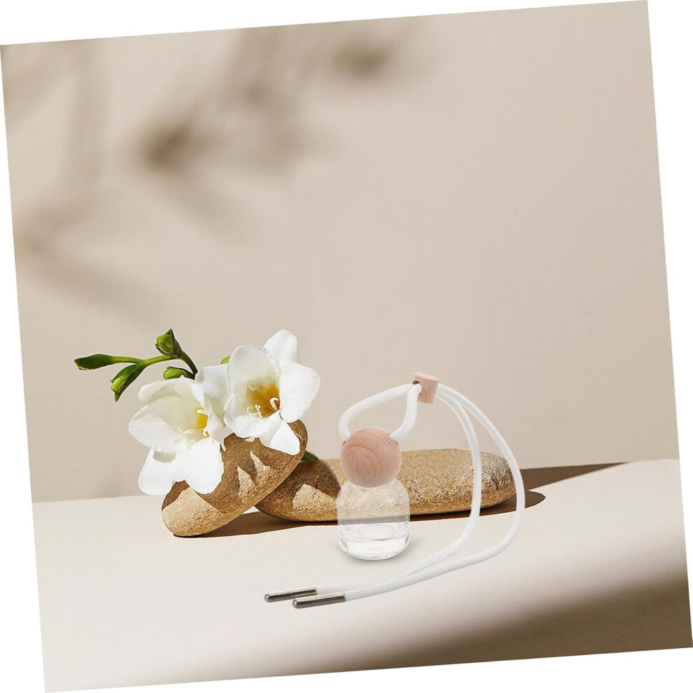 Hkhbjs 3Pcs Vintage Perfume Bottle Wooden Lid Empty Glass Bottle