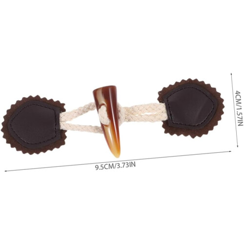 6pairs Horn Toggle Buttons Coat Closure Sewing Accessories for Sweaters Jackets Leather Toggles Button Loops 1