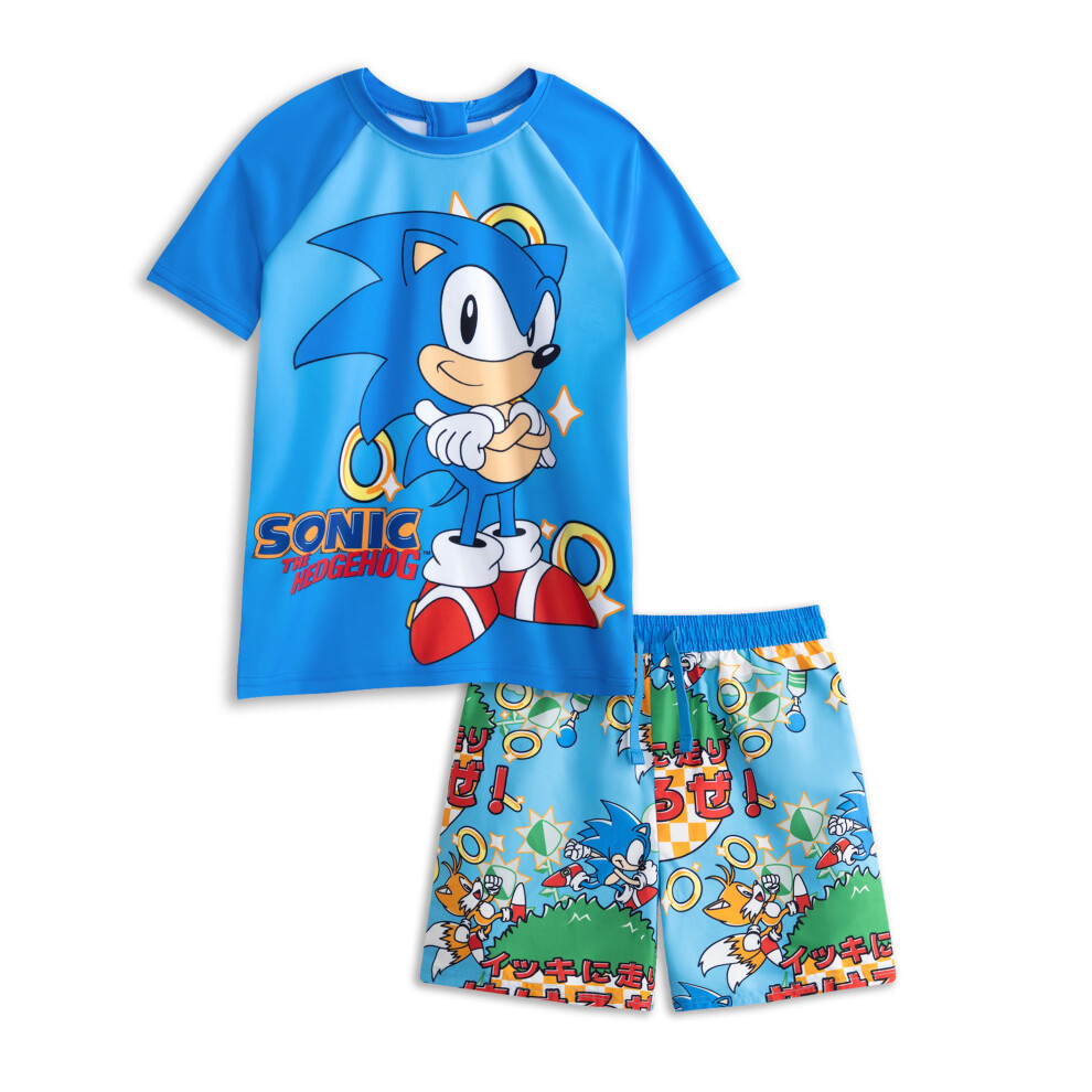 Sonic The Hedgehog (5-6 Years) 2 Piece Swim Set (Boys Blue)