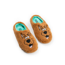 (3-4 UK) Scooby Doo Mule Slippers (Unisex Brown)