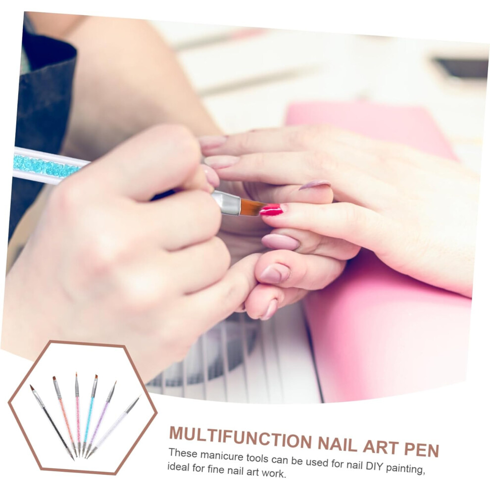 Hkhbjs 6Pcs Nail Art Pen Diy Manicure Tools Painting Pens For Nail Beauty Design For Home Salon Use