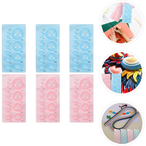 6Pcs Paper Quilling Tools Set 3D Half Sphere Moulds, Plastic Stereoscopic Paper Rolling Craft Kit 1