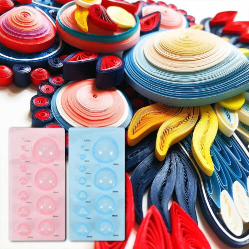 6Pcs Paper Quilling Tools Set 3D Half Sphere Moulds, Plastic Stereoscopic Paper Rolling Craft Kit 2