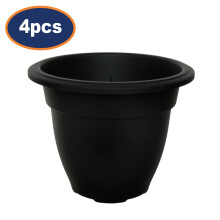 3Pcs 30cm Plastic Bell Planter Round Flower Plant Pot Black Garden Patio Basket