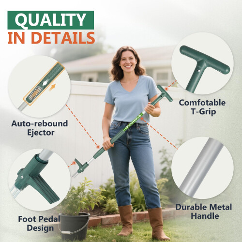 ORIENTOOLS Weed Puller Stand Up Weeder Hand Tool with 3 Claws for Dandelion, Ste 2
