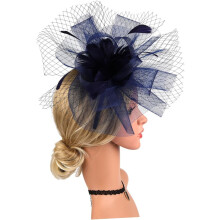 Diadema de malla para sombrero de novia para mujer, accesorios ligeros estilo flapper.