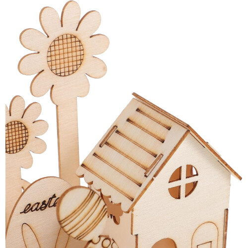 Easter Egg Ornaments Wooden Puzzle Toy DIY Assembly Kit Educational Easter Crafts 2