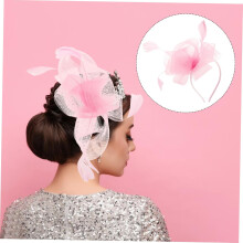 Tocado de malla con delicadas plumas para mujer, elegante sombrero para fiesta de té, tocado de novia