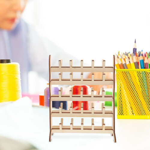 Wooden Mini Spool Holder Detachable Thread Organizer Sewing Storage Rack 2