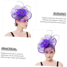 Fascinator in filato a rete con clip, elegante accessorio da sposa stile flapper per matrimoni e tea party, design unico.