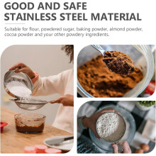 Stainless Steel Flour Sieve Flour Sifter 15cm Fine Mesh Strainer Strong Stable Easy to Hold Silver Baking Tool
