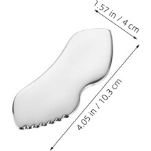 Herramienta Gua Sha de acero inoxidable para masaje facial y corporal, raspador reductor de papada, herramienta portátil para raspado Gua Sha.