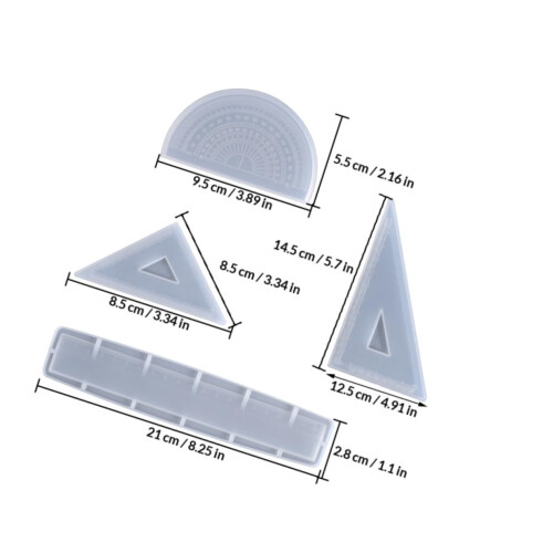 Triangle Silicone Mold for DIY Ruler Making with Waterproof Epoxy Resin Craft Use 1